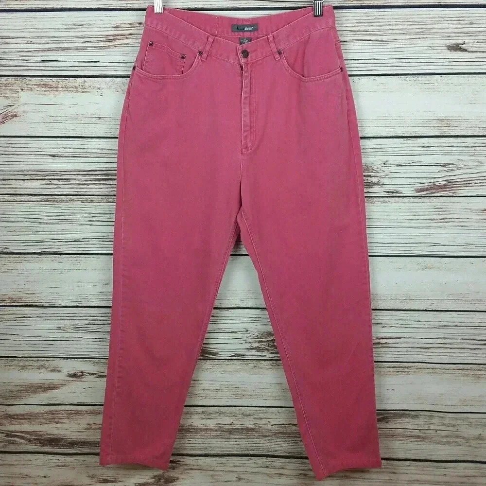 Lizwear Vtg Sz 14 Pink High Rise Tapered Mom Jeans